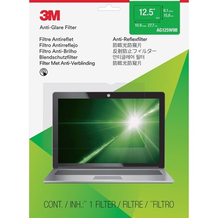 3M Anti-glare Filter, f/12.5" Wide-screen Laptops, 16:9, Clear 5PK MMMAG125W9B